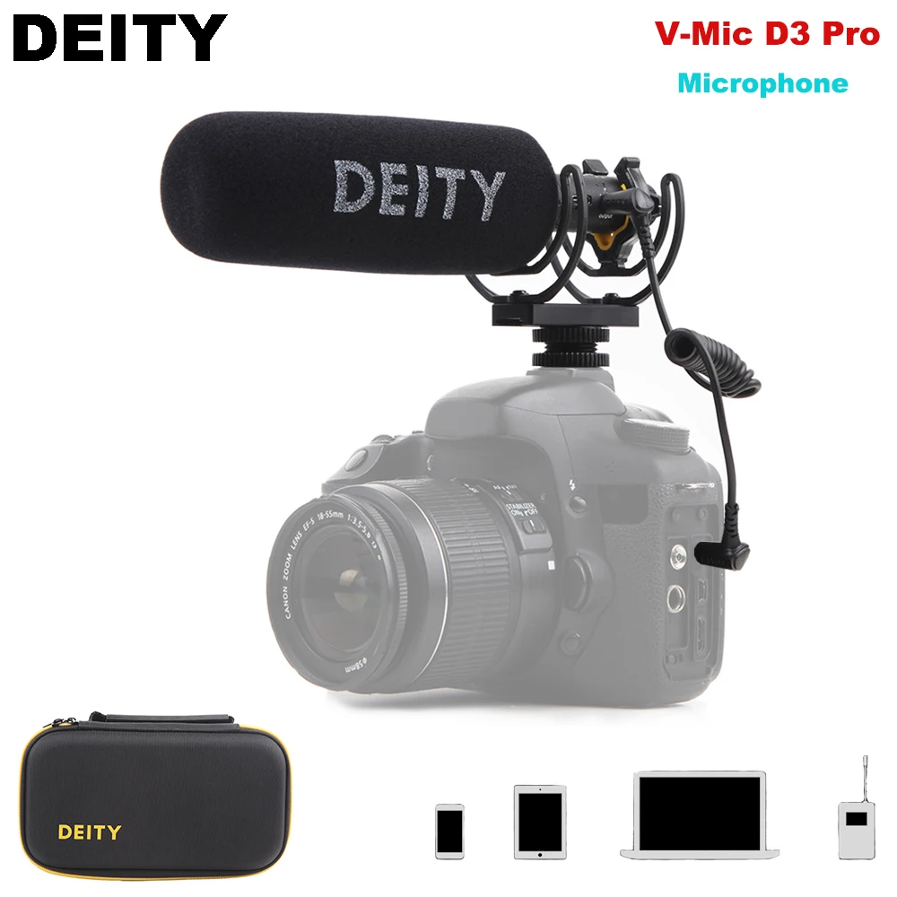 Суперкардиоидный конденсаторный микрофон Deity V Mic D3 Pro записывающий на камеру с