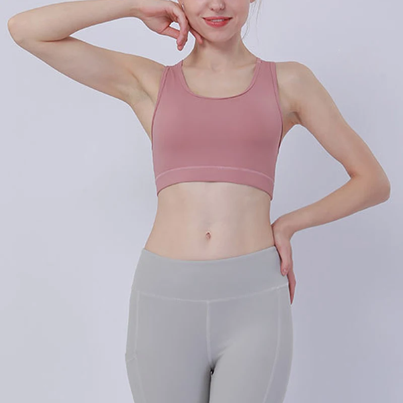 

Women's Racerback Sports Bra Freedom Seamless Removable Push up Padded High Impact Yoga Workout Gym Bras Soft Breathable