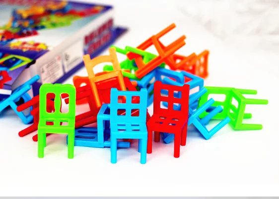 18 шт. балансовые стулья настольная игра для детей, для ребенка, обучающие игрушки с балансом пазлы, настольная игра экологически чистый ABS пластик