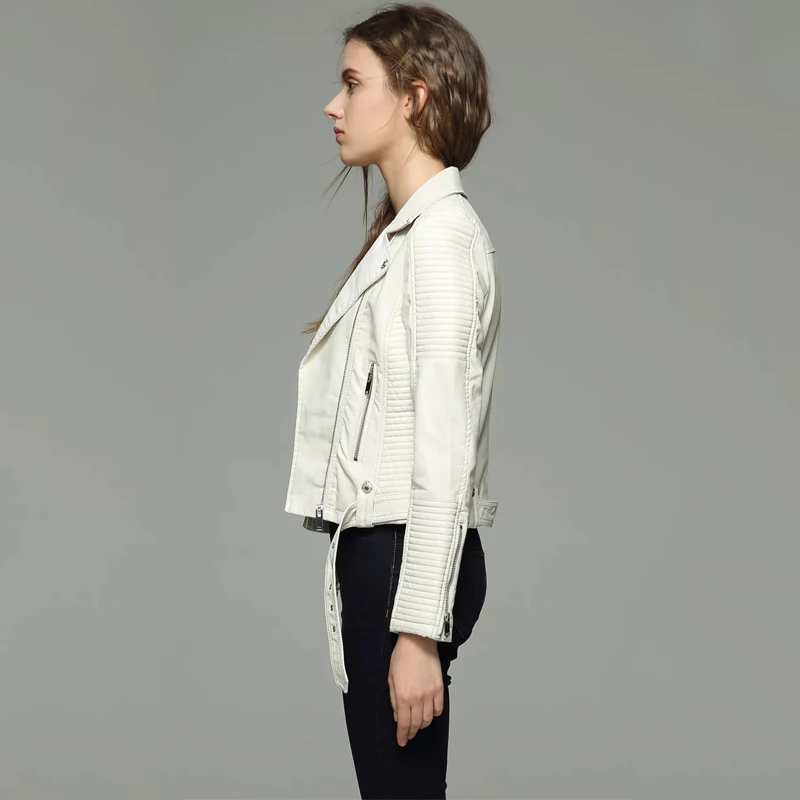 Женская мотоциклетная куртка TMODA249 Новинка осени 2020 белые Байкерские Куртки из