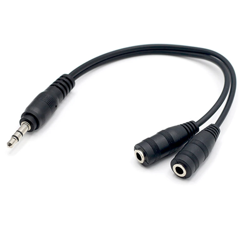 

3.5 Mm Connector Cable Speaker 2 IN 1 Male To Double Female PVC Portable Lightweight Splitter Headphone Durable