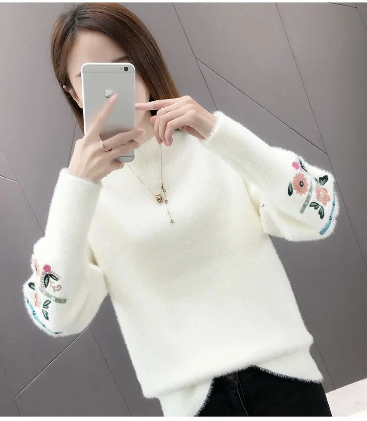 Women Knitted Sweater And Pullovers Korean Fashion Style Turtleneck Sweaters Autumn And Winter New Wool Yellow Sweater