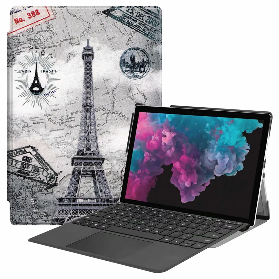 Чехол для microsoft Surface Pro 7 12,3 ''() чехол для microsoft Surface Pro 4/5/6/7 12,3 дюймов ультра тонкий раскладной чехол с подставкой+ Защитная пленка на экран