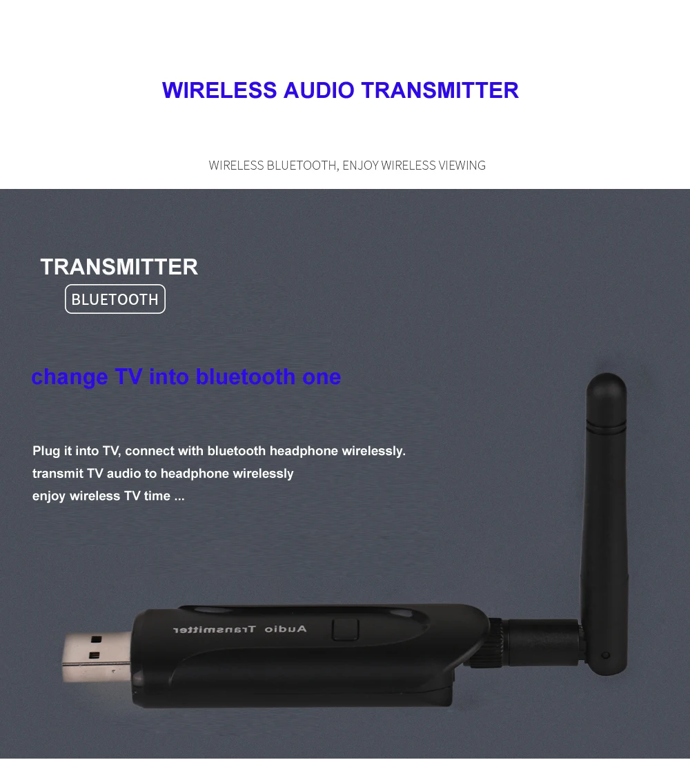 B5 беспроводной Bluetooth передатчик с антенной 3,5 мм A2DP музыкальный адаптер аудио музыка стерео адаптер для ТВ ПК планшет MP3 динамик