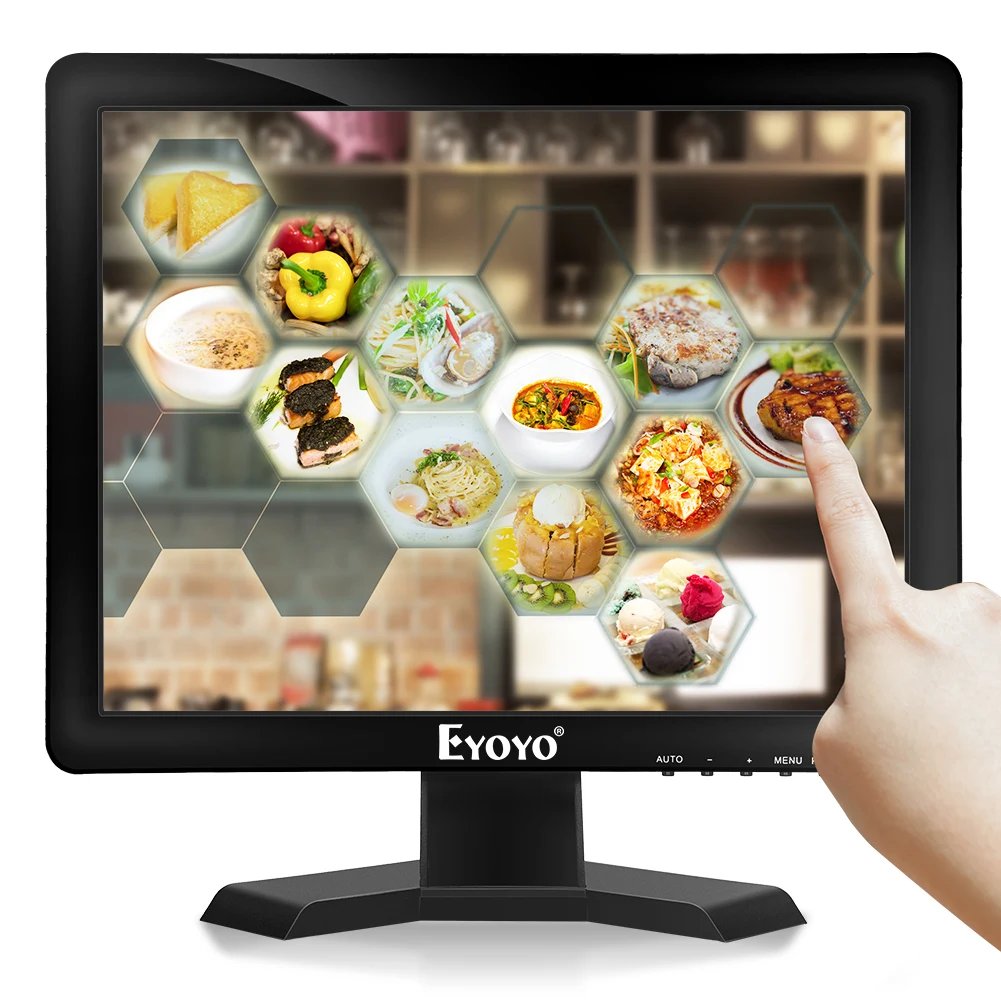 

Eyoyo 15 Inch Touchscreen Monitor HDMI / VGA LED Monitor Display 1024*768 Industrial Equipment Computer Laptop for POS System