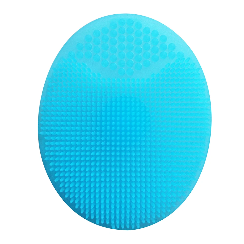 Щётка для умывания лица силиконовые очищающие подушечки для лица средство для отшелушивания для лица Чистящая губка-скруббер для ванны щетка для мытья 2в1 - Цвет: Blue