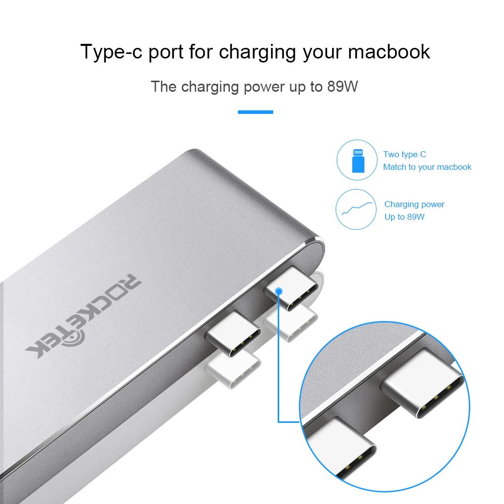 Usb адаптер Rocketek с разъемом usb type c 3 0 разделитель интерфейса питания устройство для
