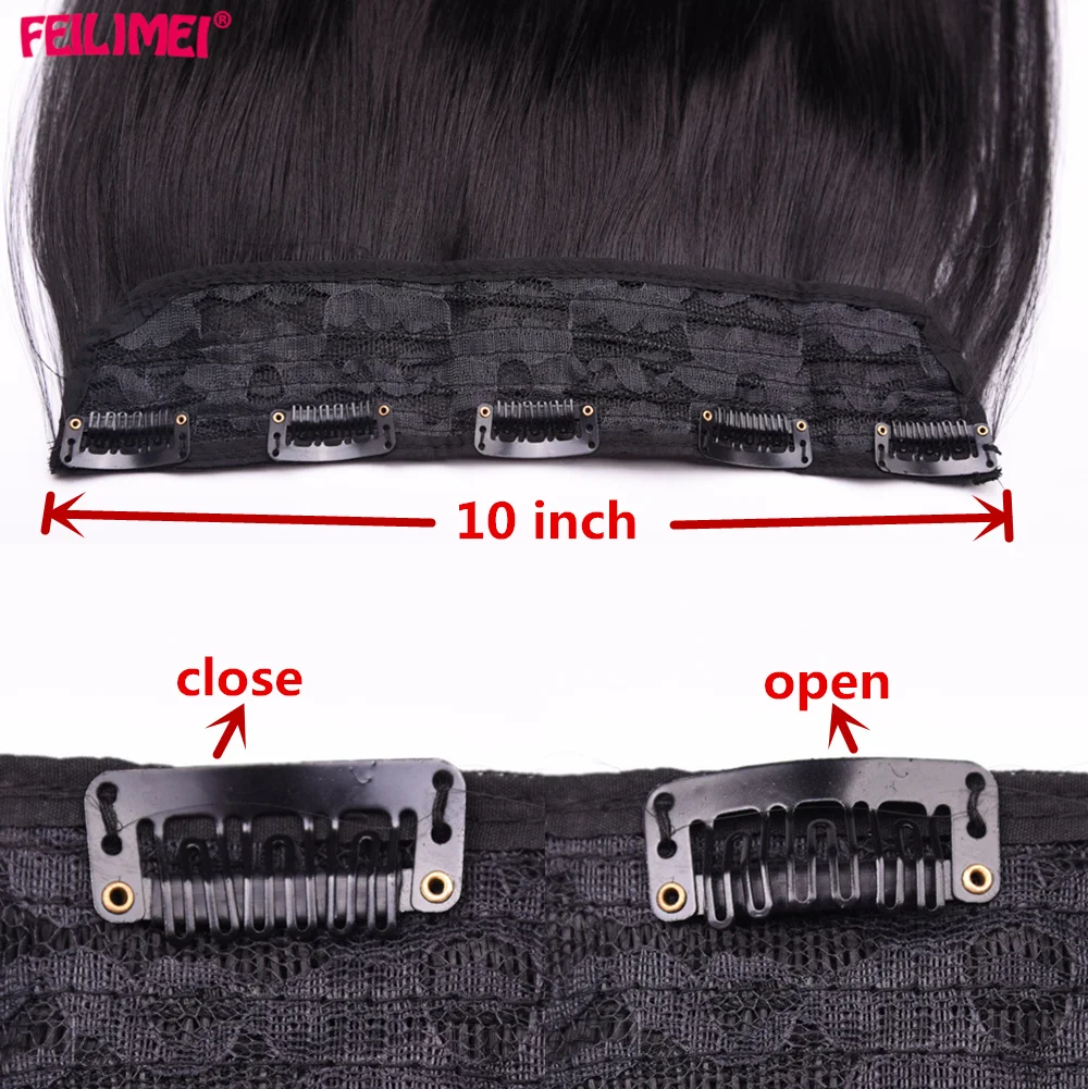 Feilimei, 24 дюйма, 60 см, 5 клипс, прямые, Омбре, синтетические накладные волосы, на заколках, цельные накладные волосы для женщин и девушек
