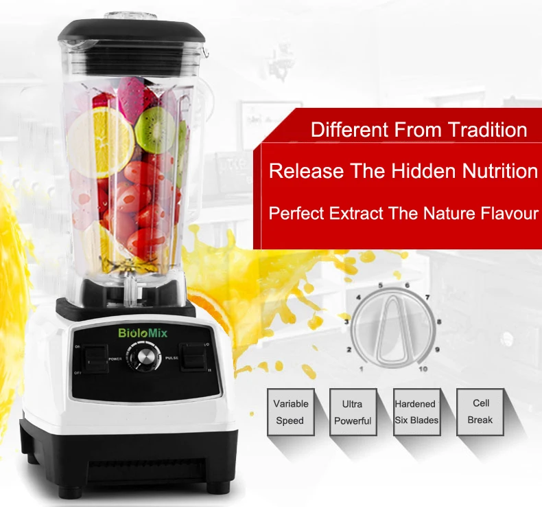 3HP 2200 Вт BPA бесплатно 2L Сверхмощный коммерческий professional smoothie блендер миксер соковыжималка еда процессор