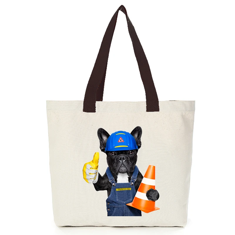Origina cool dog series canvas custom tote bag customize eco bags diy logo shopping bag with logo  Dachshund Shepherd Dog Poodle (12)
