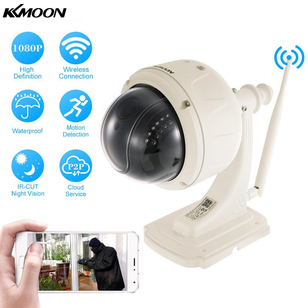 KKmoon 1080P Wireless WiFi IP Camera Outdoor HD PTZ IP Camera 2.7 13