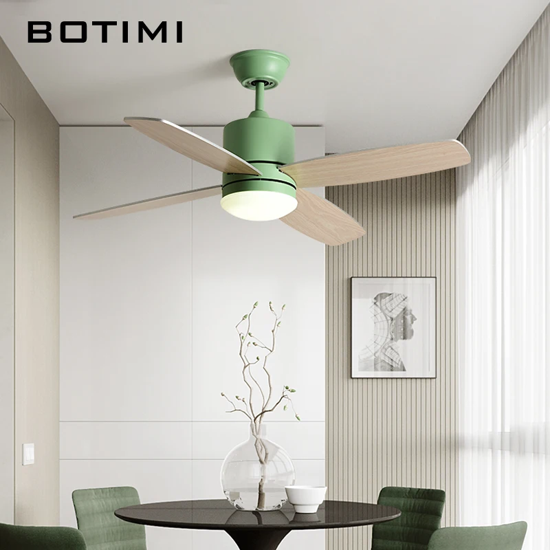 Us 208 5 25 Off Botimi Nordic Led Ceiling Fans With Lights For Living Room 220v White Ventilator White Ceiling Fan Light Indoor Ventilateur Lamp In