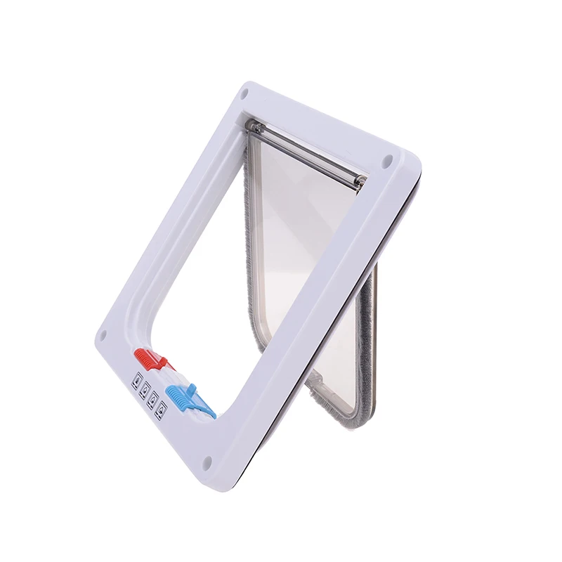 Animal Small Pet Cat Dog Gate Door Lockable Dog Cat Security Flap Door Plastic Security Flap Door  Pet Puppy Supplies S/M/L