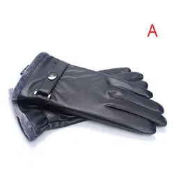 Из искусственной кожи сенсорные перчатки ветрозащитные перчатки для вождения черные теплые зимние перчатки JL