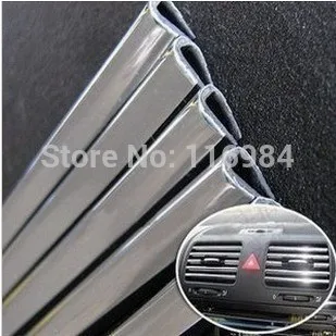 

4metres x 6MM CHROME "U" STYLE TRIM STRIP BUMPER AIR VENT GRILLE SWITCH RIM MOULDING