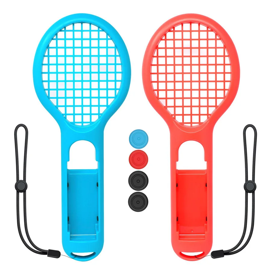 6 в 1 контроллер nintendo Switch для теннисной ракетки с ручкой и 4 колпачками для Nitendo nintendo Switch Joy-con аксессуары для игр - Цвет: Red Blue