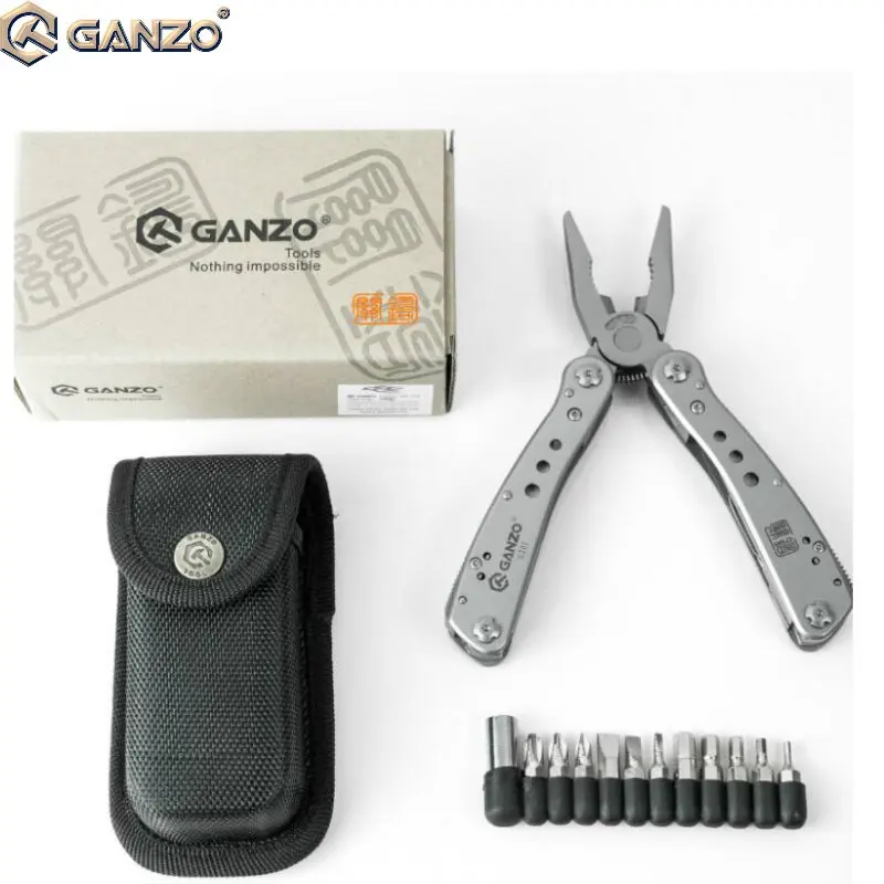 

10pcs/lot Ganzo G201 22in1 Multi Tool Camping Tool sliver EDC stainless Combination folding knife screwdriver Multi Pliers