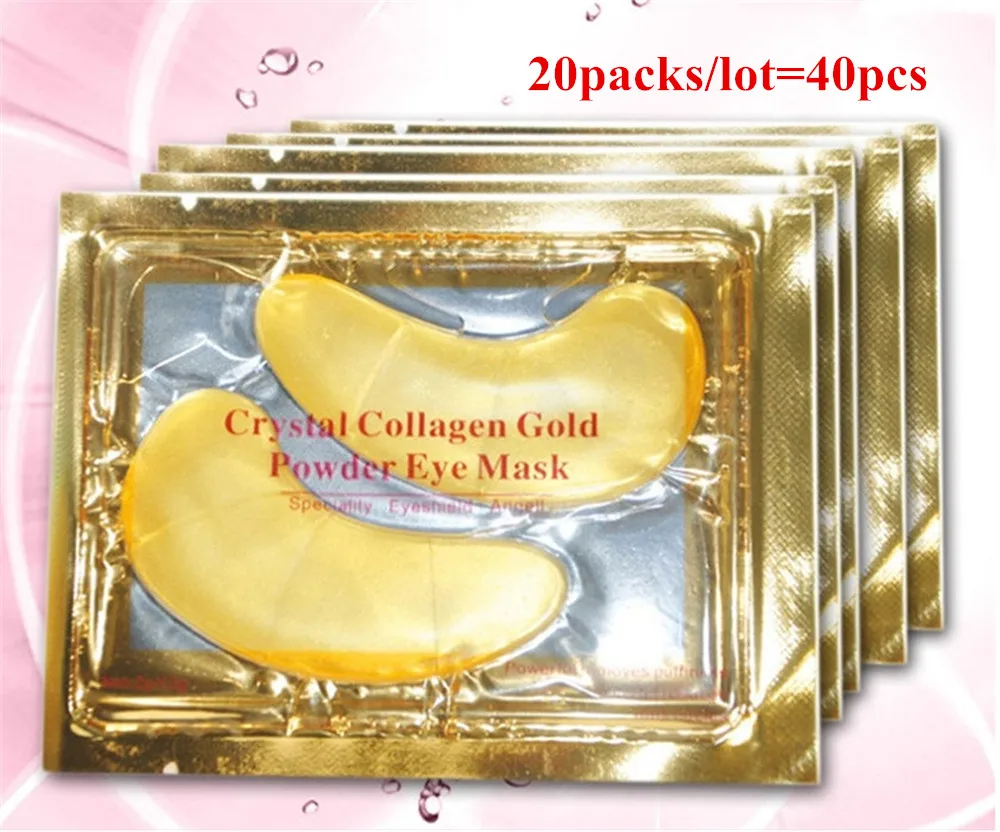 [20pcs] Natural Crystal Collagen Gold Powder Eye Mask Anti