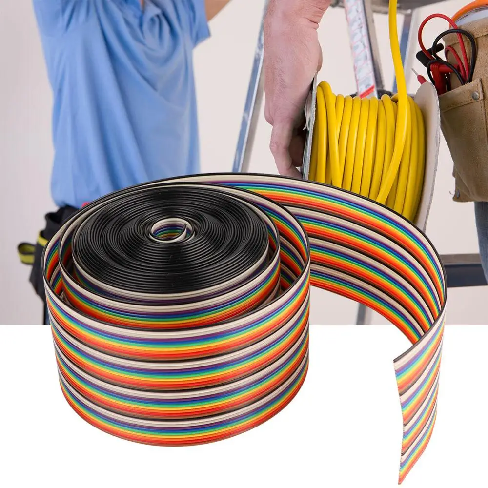 

1.27mm Spacing Pitch Ribbon Cable Colorful 40P FlatRainbow Ribbon Cable Wire Width 5.08cm