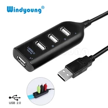 Портативный Новый 4 Порты и разъёмы USB 2,0 High Speed USB HUB портативных ПК тонкий маленький мини USB разветвитель адаптер для мобильного телефона портативных ПК