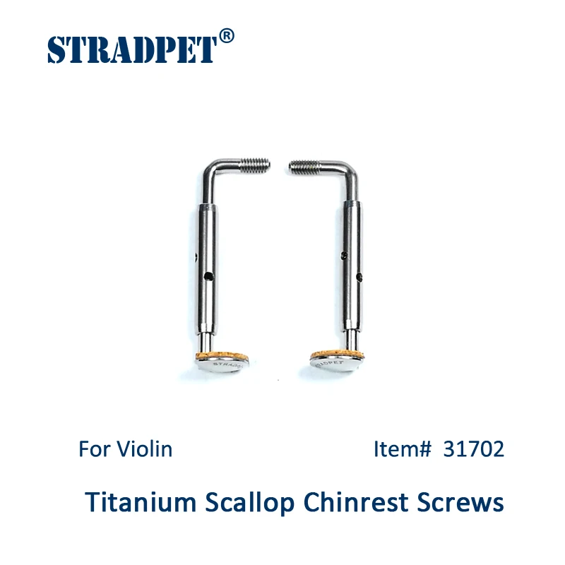 

STRADPET Titanium SCALLOP Chinrest Screws for Violin or Viola in Titanium Bright, Chinrest Clamps, Chinrest Brackets