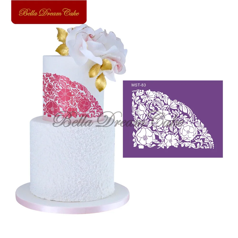 Flower Lace Design Cake Stencil Fondant Mould Mesh Stencils For Wedding