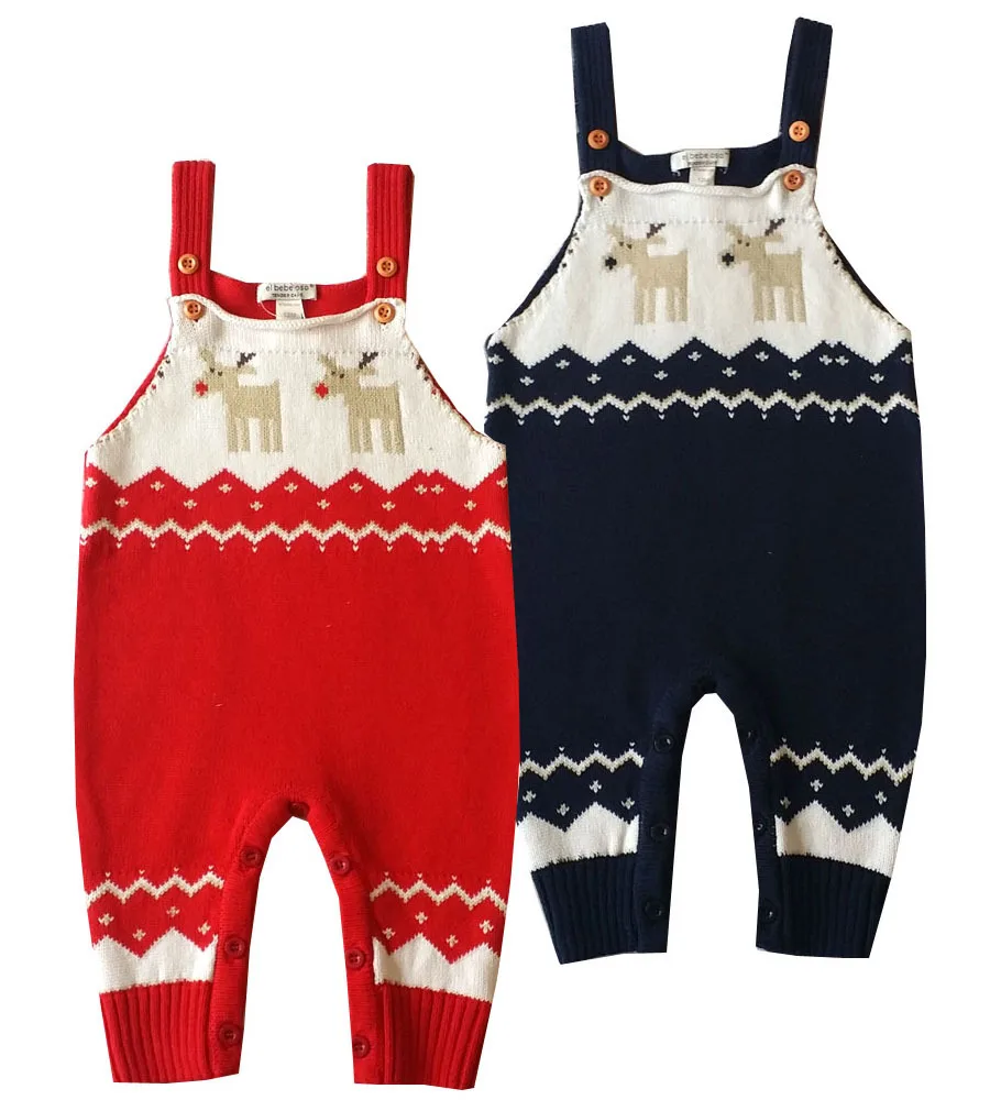 2017 Autumn Winter Toddler Kids Knitted Overalls Baby Girl Boy Cartoon