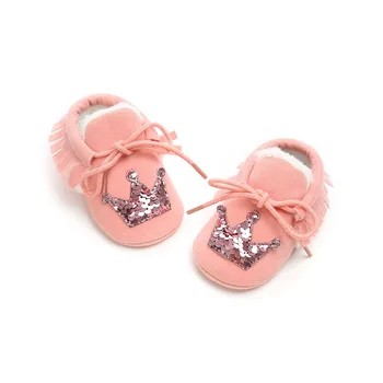 

Ins Fashion Bling Crown Velvet Baby Shoes with Headband Baby Gift New WONBO