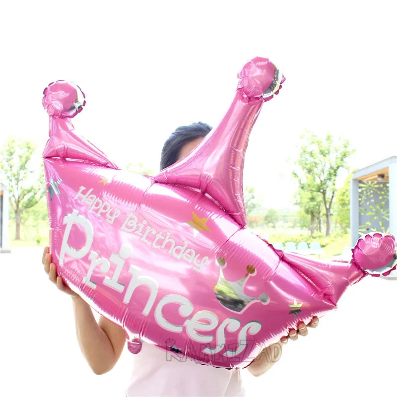 KAMMIZAD 1 шт., воздушные шары для детского душа, баллон гелия для мальчиков и девочек, украшение на день рождения для маленьких девочек, вечерние Товары для детей - Цвет: Large pink crown