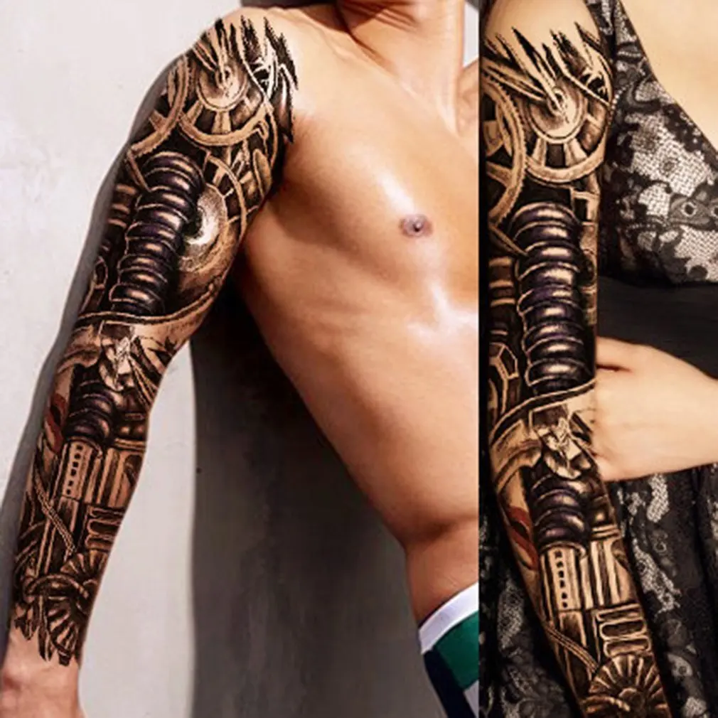 1pcs Full Arm Tattoo Sticker Waterproof Disposable Tattoo Sleeve Men 