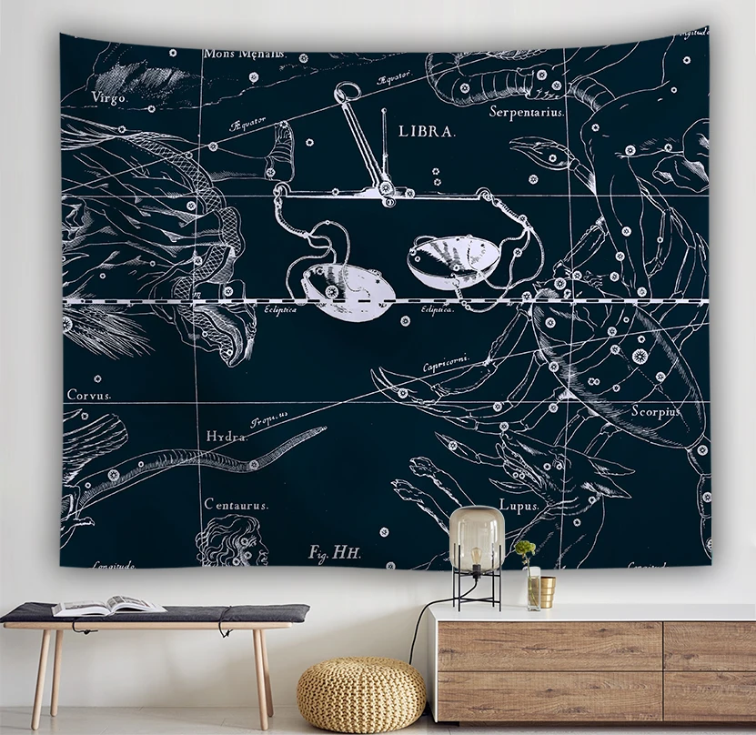 

vintage art star signs of the zodiac painting decorative art tapestry Wall Hanging home decor curtain cloth blanket paintings