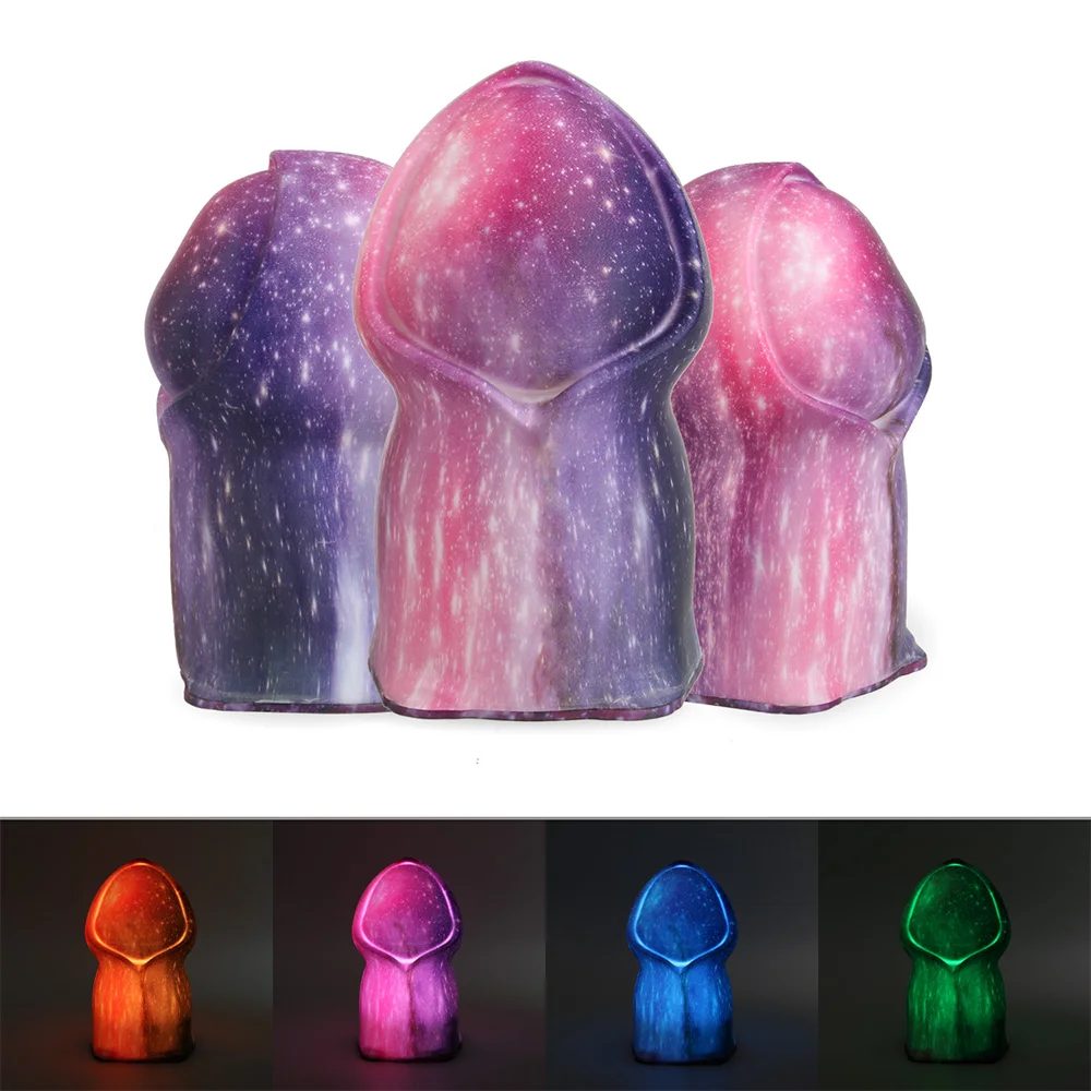 

BORUiT 16 Colors 3D Print Night Light USB Rechargeable LED Creative Remote Controlled Lamp for Home Decoration Lighting