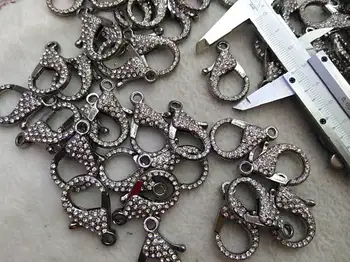 

wholesale 12pcs Gunmetal pave clasp Micro Crystal Pave Diamond Clasps Jewelry Clasp Jewelry clasps