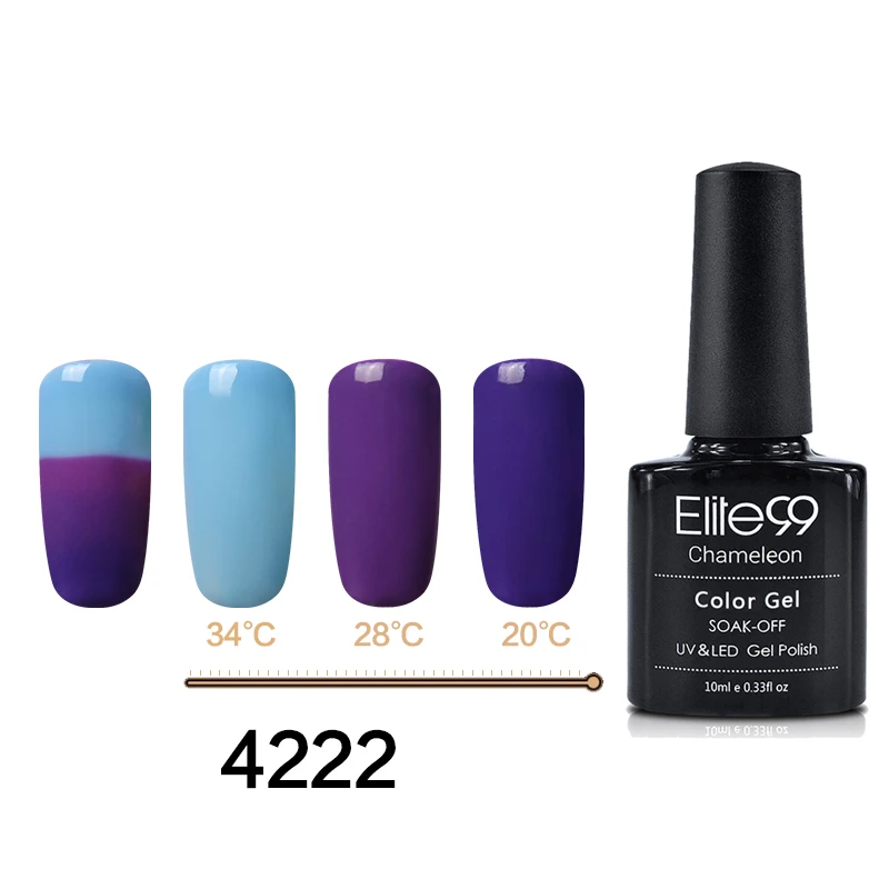 Elite99, 10 мл, термический Гель-лак для ногтей, 3 цвета, изменение температуры, дизайн ногтей, замачиваемый, УФ-Гель-лак, стойкий, 3 в 1, хамелеон - Цвет: 4222