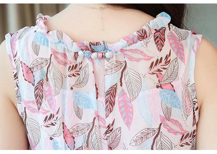 Корейский Винтаж плюс размеры Boho летние миди-платья цветочный шифон пикантные пляжный сарафан элегантный для женщин без рукавов вечерние Vestidos
