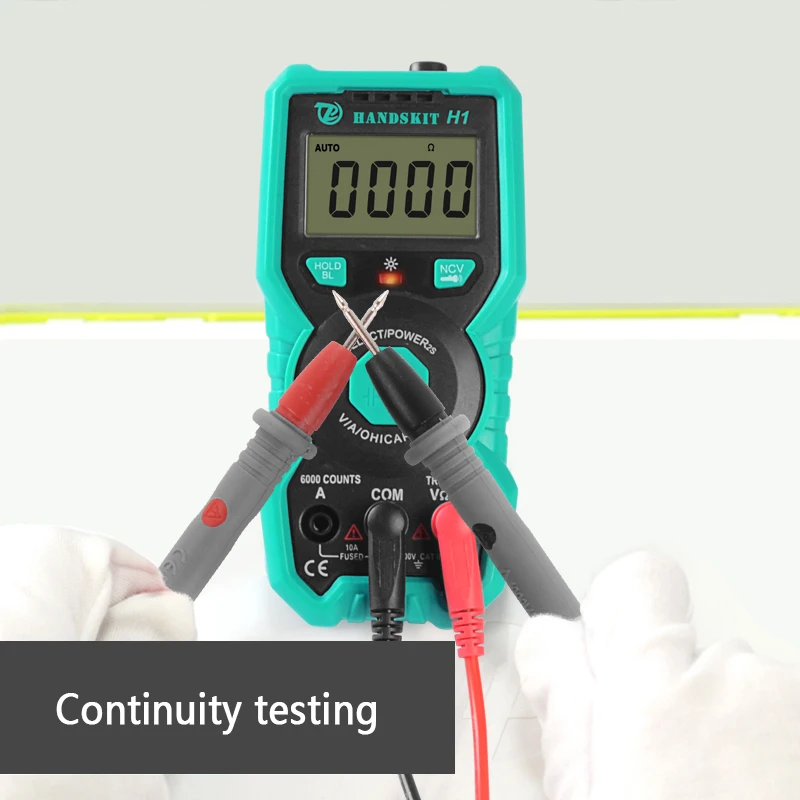 Digital Multimeter 6000 Counts Auto Ranging AC/DC Voltage Meter Back light With Needle Point Test Probe Leads