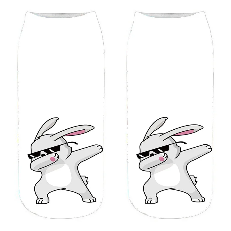 RUBU 3D печать женские носки с низкой лодыжкой хлопок модные унисекс милые носки женские носки Единорог Meias женские носки распродажа 5D3 - Цвет: style6
