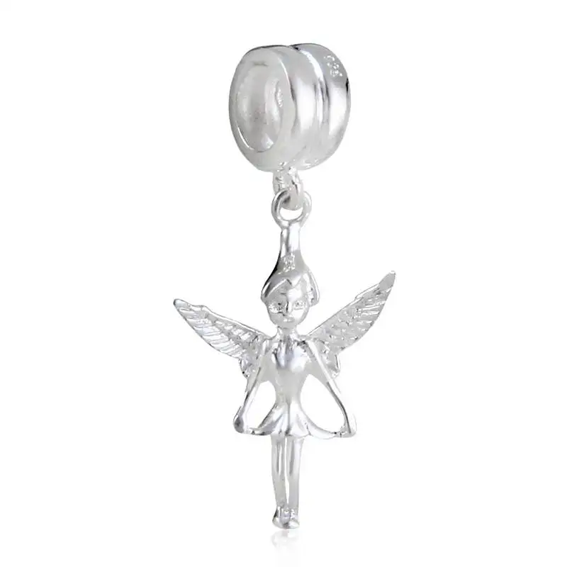 Dangle Angel Choruslove, ангелочек, шарм, любовь, Висячие бусины, бусины из стерлингового серебра 925, подходит для Пандоры, талисманы на День святого Валентина, сделай сам, браслет, ювелирное изделие - Окраска металла: Dangle Angel