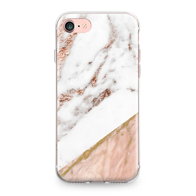 Для iPhone 4 4S 5 5S SE 6 6 S 7 8 Plus X XR XS Max TPU мягкая задняя крышка розовое золото форма воды мрамор гранит силиконовый чехол для телефона - Цвет: 3281
