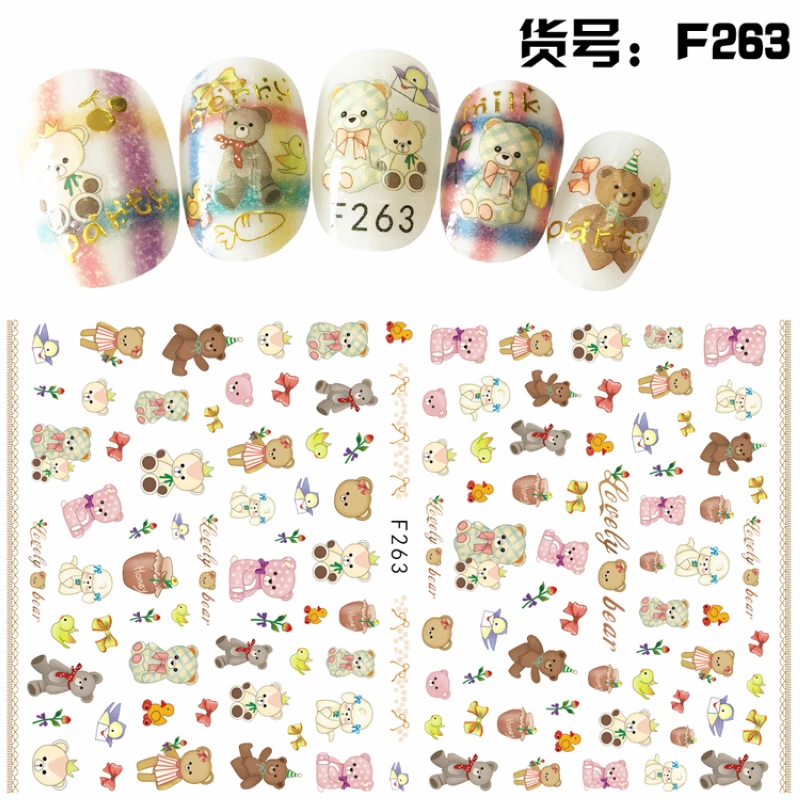 

SUPER THIN SELF ADHENSIVE 3D NAIL ART NAIL SLIDER STICKER WHITE LACE LILY BEARS COLORFUL SNOW FLAKE CHRISTMAS F261-270