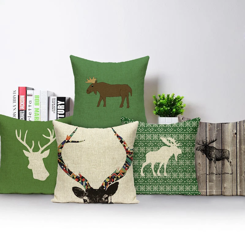 Buy The New Hot Deer Style Cushion Cover Perspective Deer Colorful Deer Sofa