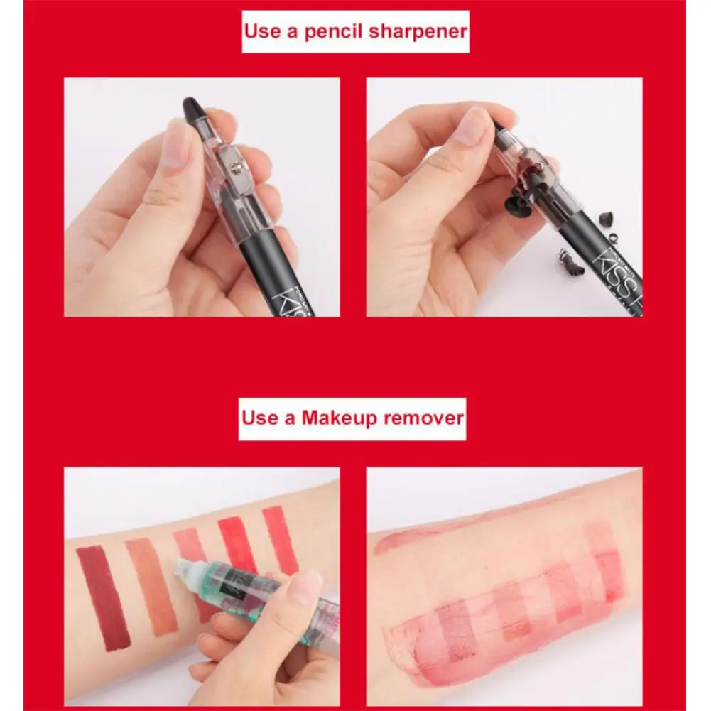 DSstyles 6 Colors Matte Lipstick Set Waterproof Long Lasting No-fading Lipstick Pen Lip Makeup Set Cosmetics with Makeup Remover