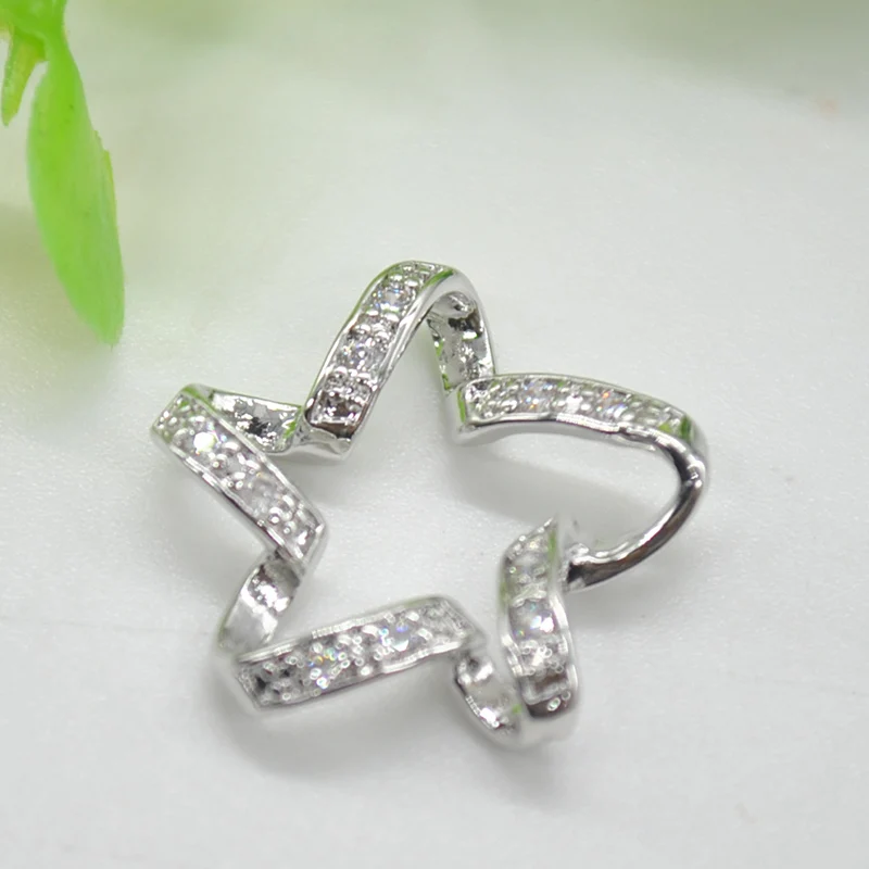 Мода посеребренные украшения для женщин кристалл витая нью-пятиконечная звезда