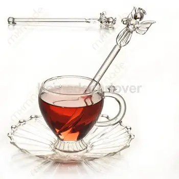 

Angle Clear Glass Rod Cocktail Drink Stirrer Mixer / Swizzle Stick 18.5cm