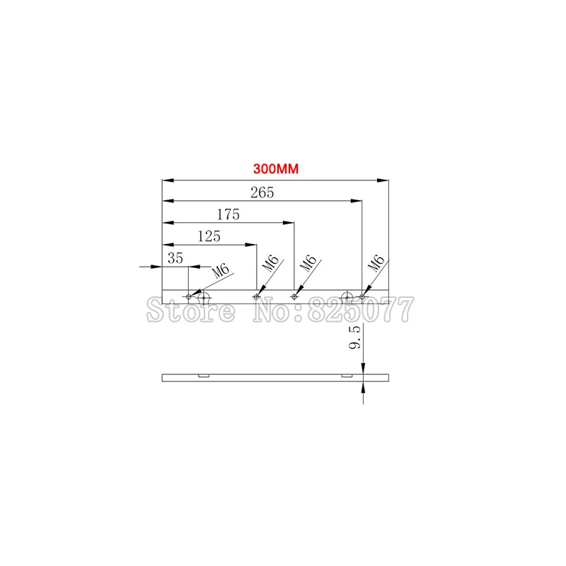 Aluminium Miter Slider Bar Length 300mm (12