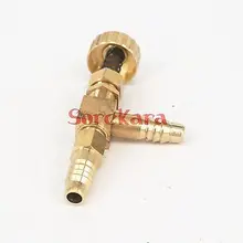 Локоть медный игольчатый клапан с пружиной 10 мм I/D шланг Барб Максимальное давление 0,8 МПа только для газа