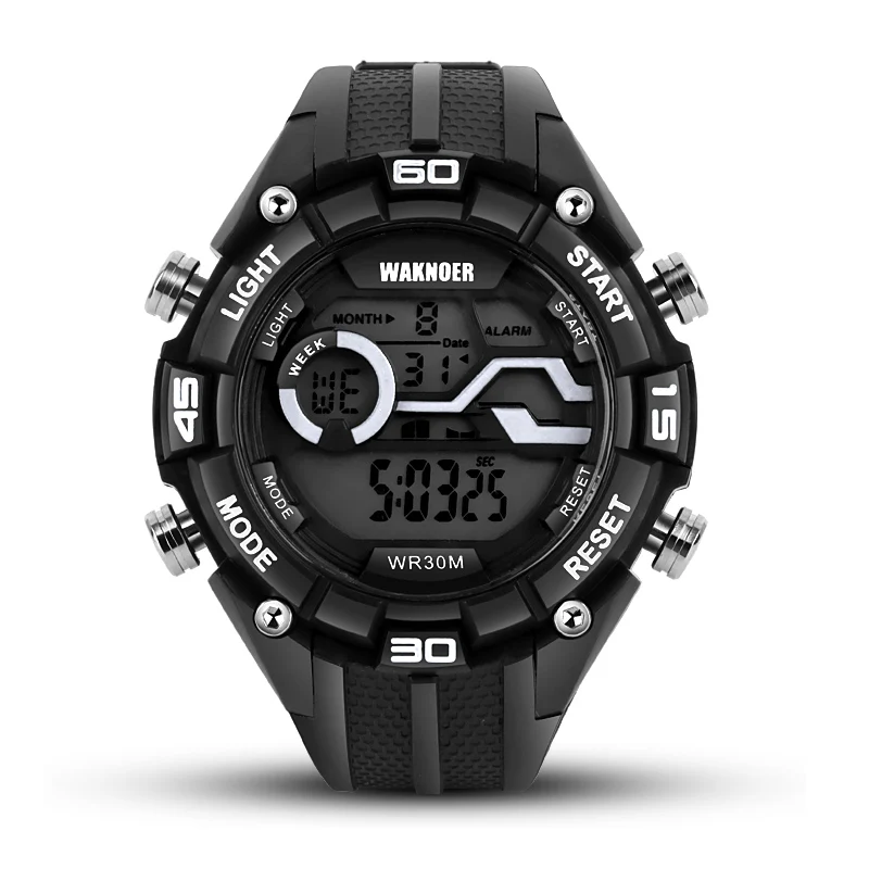 

2018 WAKNOER Waterproof Sport Watches Fashion LED Digital Watch Men Watch Multifunction Military Men's Watch saat reloj hombre