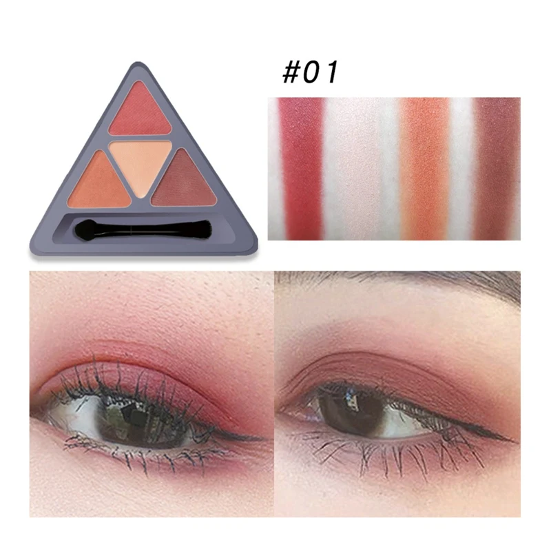 4 Colors Non-dizzy Dyeing Glitter Eyeshadow Palette Pressed Shimmer Matte Eye Shadow Waterproof Easy To Color Eyeshadow