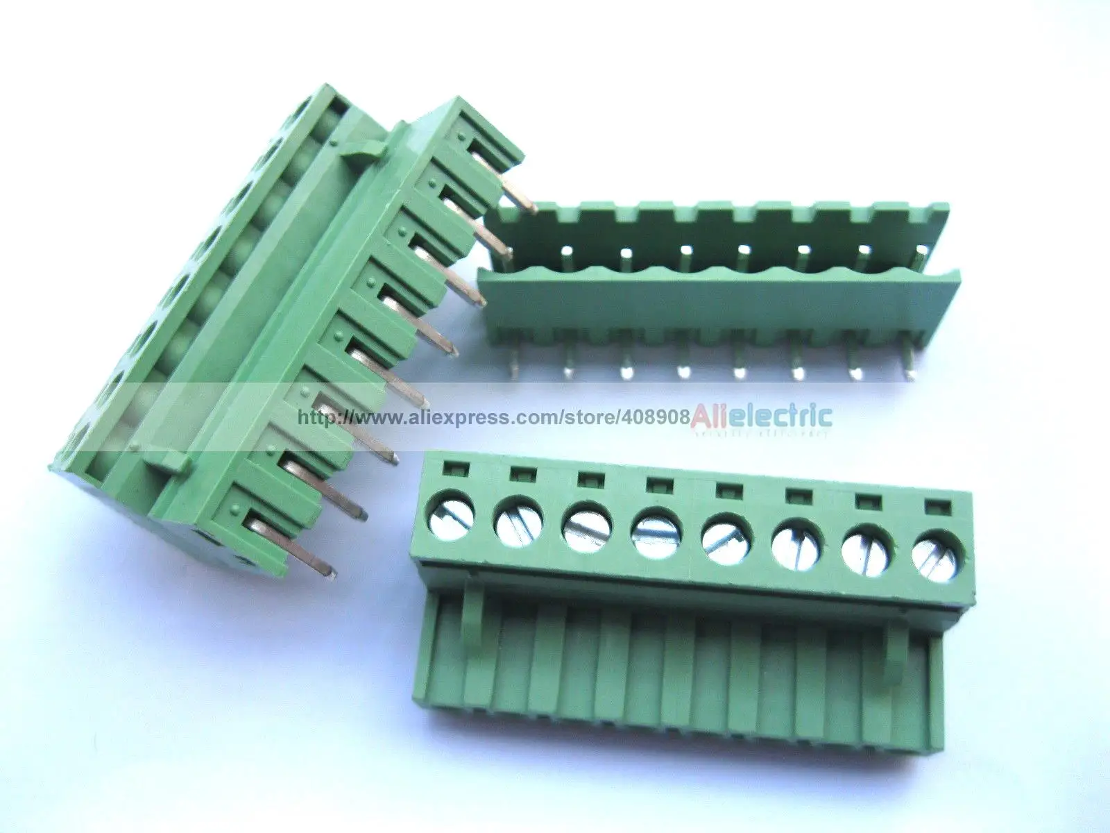 

50 Pcs 5.08mm Angle 8 Pin Screw Terminal Block Connector Pluggable Type Green