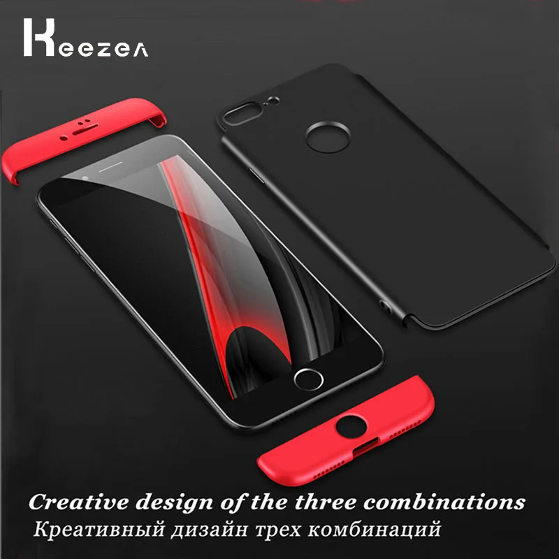 

For iphone 7 8 Plus X 6s Cover 3 in 1 Case 360 Degree Full Protect For iPhone 5s 6 7 Plus 8 Shockproof Back Case Hard Protection